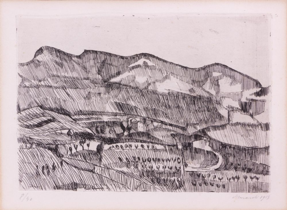 Engraving Morandi - PAESAGGIO GRIZZANA