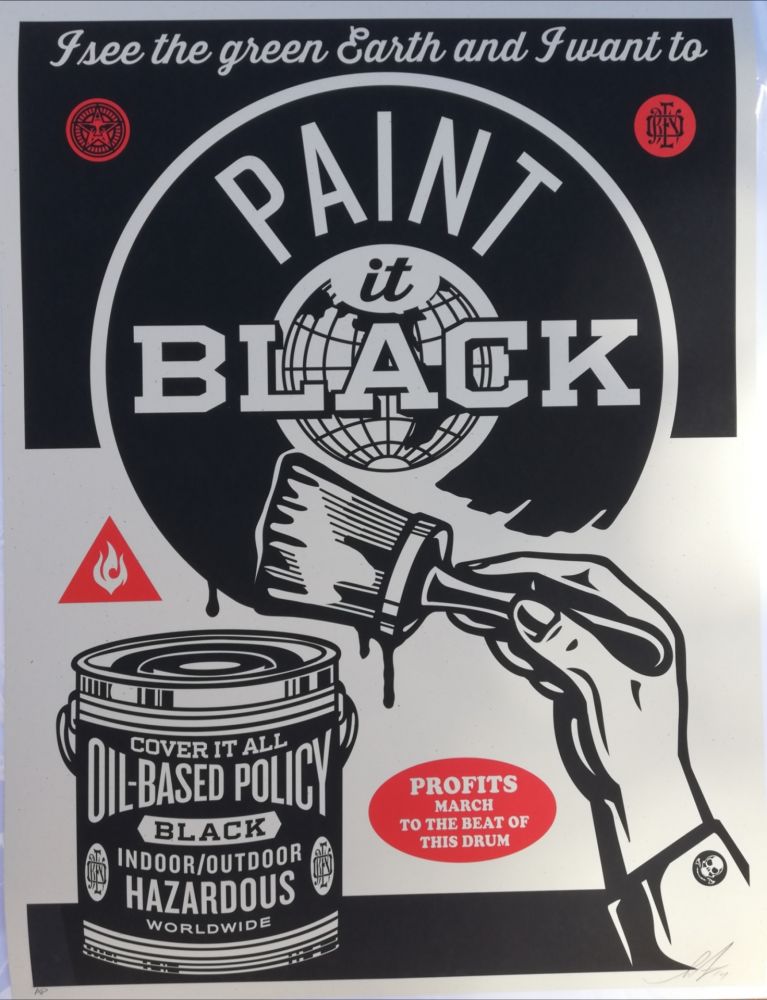 Screenprint Fairey - Paint it black