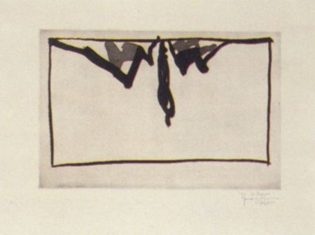 Aquatint Hernandez Pijuan - Paisatge amb xiprers- IV