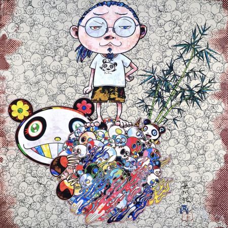 Lithograph Murakami - Panda family and me