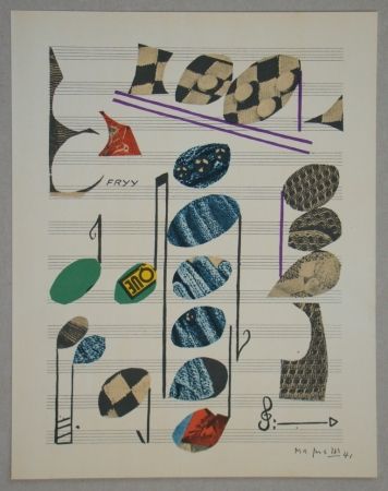 Lithograph Magnelli - Papier collé, 1941
