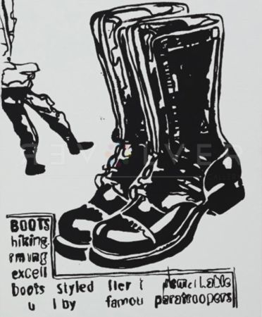 Screenprint Warhol - Paratrooper Boots Positive