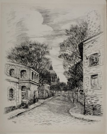 Etching Frélaut - Paris 1937 : De la Santé aux Gobelins, 1937