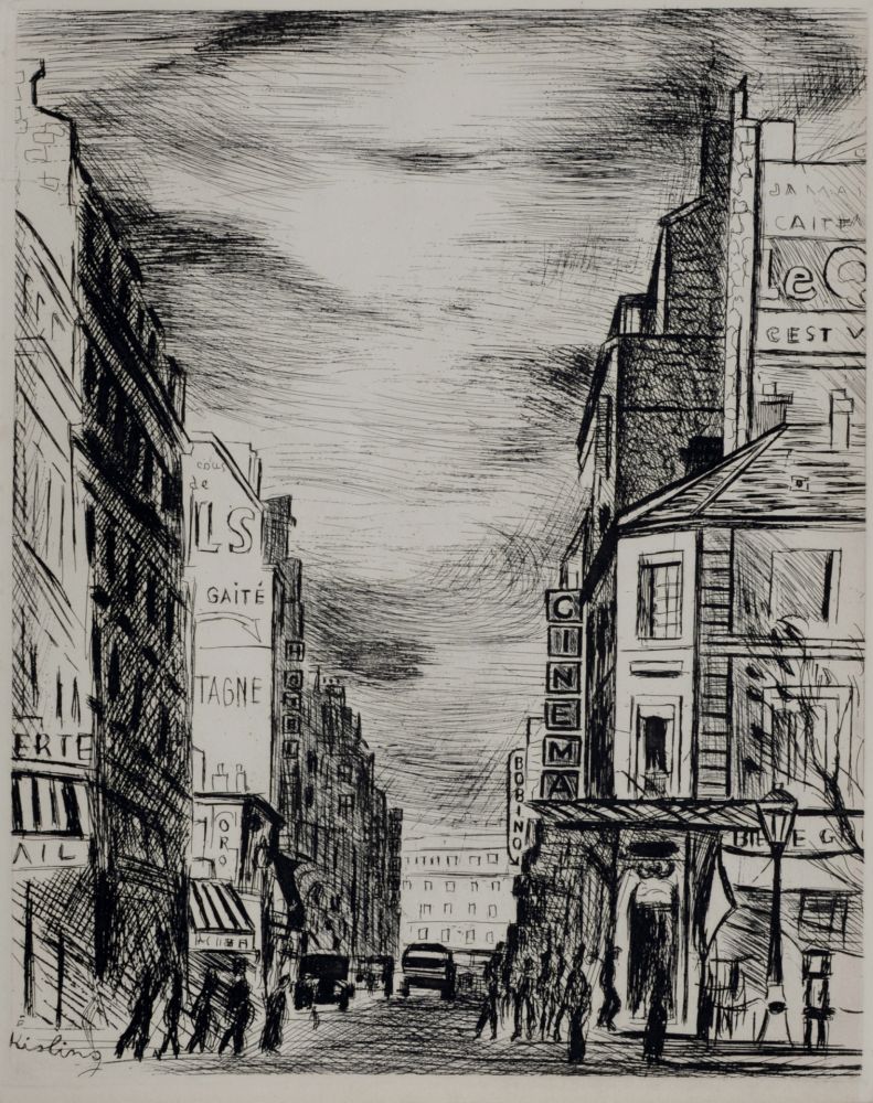 Etching Kisling - Paris 1937 : Montparnasse, 1937