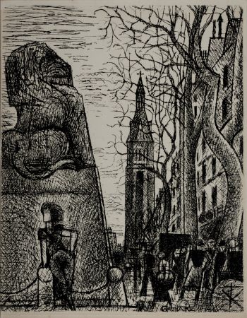 Etching Gromaire - Paris 1937 : Petit-Montrouge