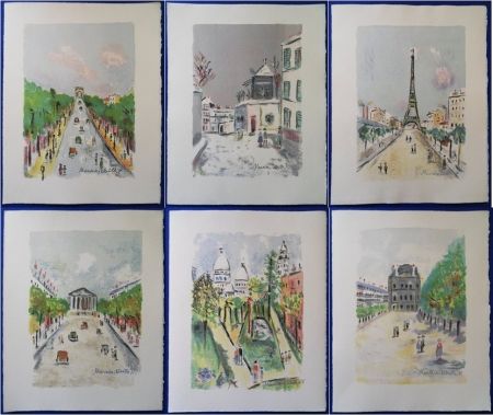 Lithograph Utrillo - Paris Capitale (10 lithographies)