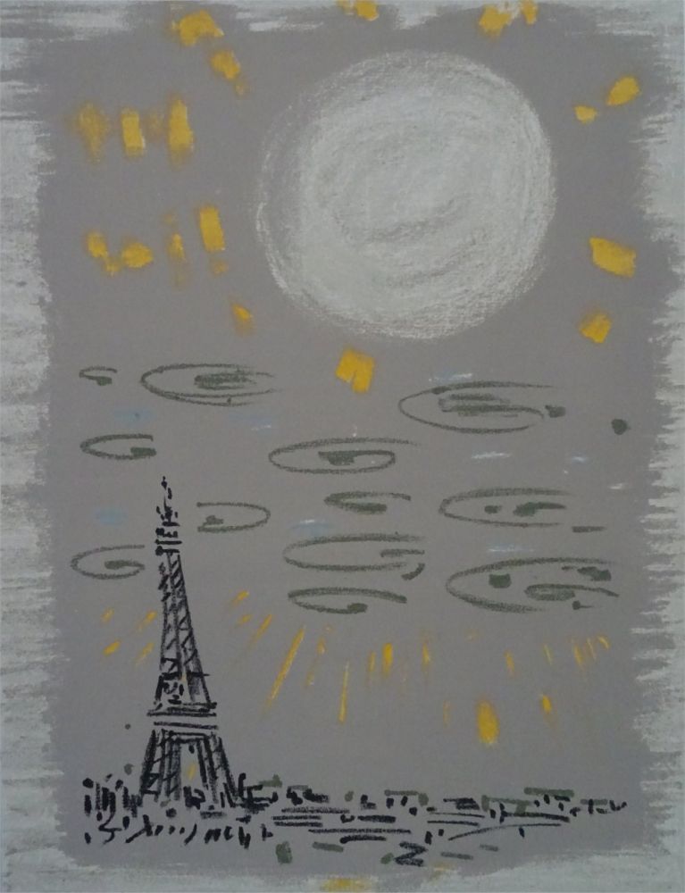 Lithograph Masson - Paris: La Tour Eiffel