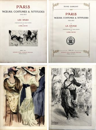 Illustrated Book Lobel-Riche - PARIS : LES BARS + LA DANSE. 2 volumes. 122 gravures (1912-1915)