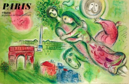 Lithograph Chagall - Paris L'Opera le Plafond de Chagall