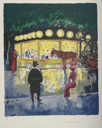 Lithograph Van Dongen - Paris Street Scene