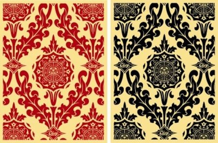 Screenprint Fairey - Parlor Pattern Set (Cream and Red & Cream and Black) 