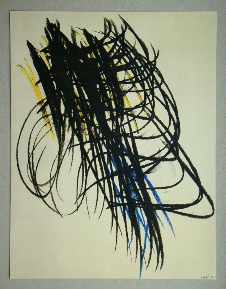 Lithograph Hartung - Pastel, 1961