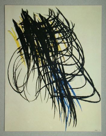 Lithograph Hartung - Pastel, 1961