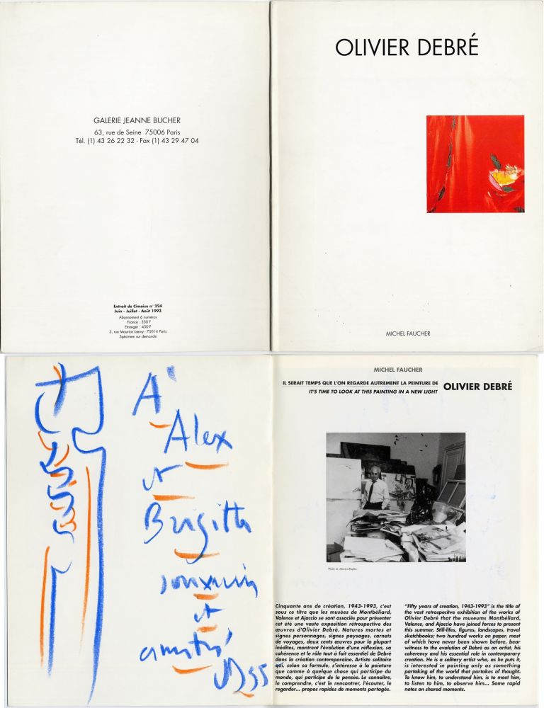 No Technical Debré - Pastel original sur un catalogue d'exposition (1993)