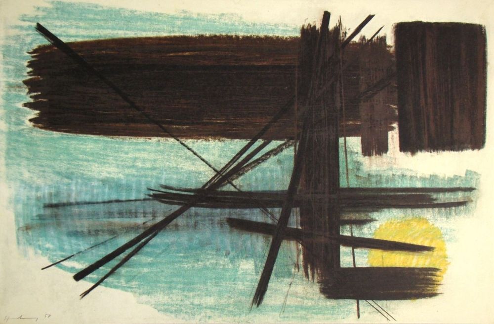 Lithograph Hartung - Pastel P. 1950 - 3