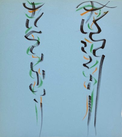 No Technical Debré - Pastels sur papier bleu, 1991. 