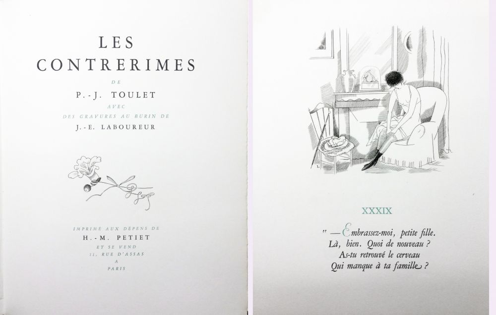 Illustrated Book Laboureur - Paul-Jean Toulet : LES CONTRERIMES. 62 gravures originales + suite complète (1930)