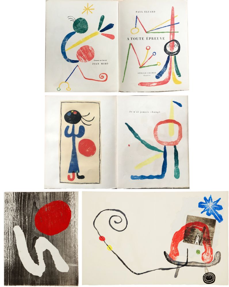 Illustrated Book Miró - Paul Eluard : À TOUTE ÉPREUVE. Avec dessin original signé (Gérald Cramer éditeur,1958)