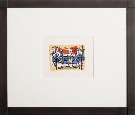 Lithograph Leger - Paysage aux deux oiseaux