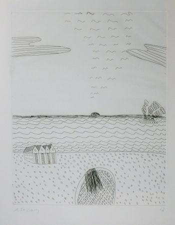 Drypoint Fassianos - Paysage de mer