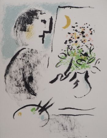 Lithograph Chagall - Peintre dans l'atelier