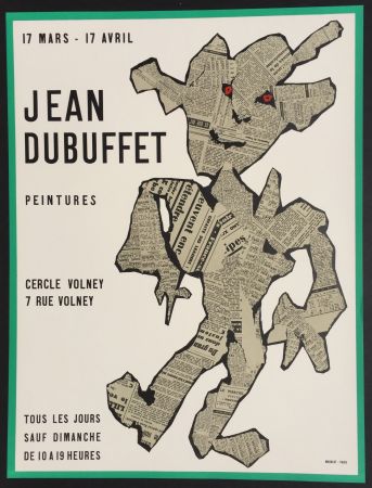 Lithograph Dubuffet - Peintures, Cercle Volney