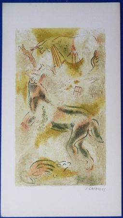 Lithograph Cavailles - Peintures rupestres
