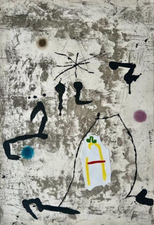 Aquatint Miró - Personatge I Estels V 