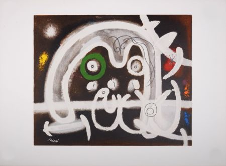 Lithograph Miró (After) - Personnage et Oiseau, 1984 - Limited Edition!
