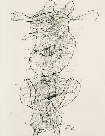 No Technical Dubuffet - Personnage India ink on paper Drawing