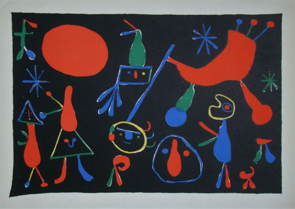 Lithograph Miró - Personnages