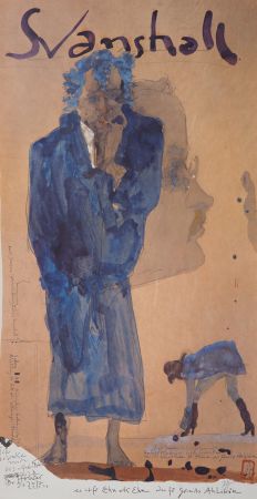 Illustrated Book Janssen - Personnages expressionnistes en bleu