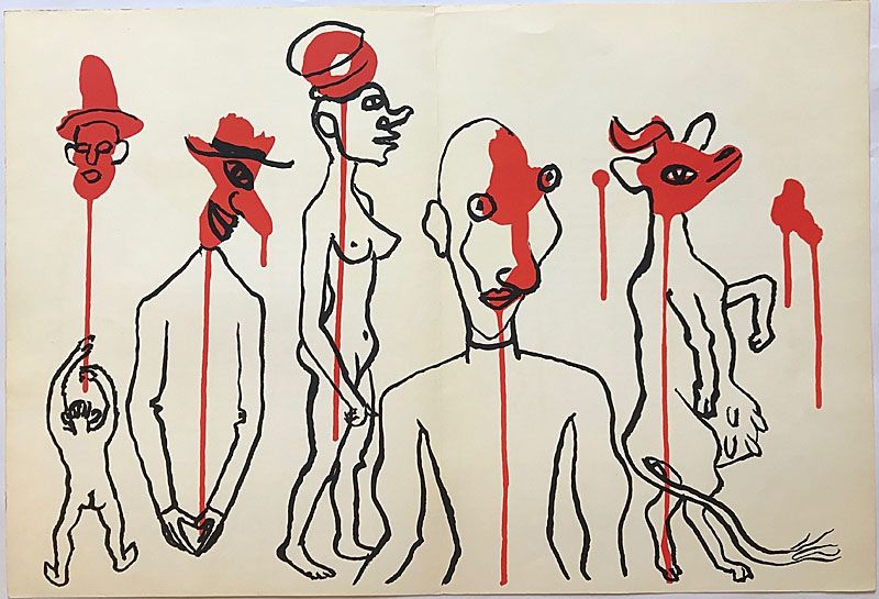Lithograph Calder - Personnages I (1966)