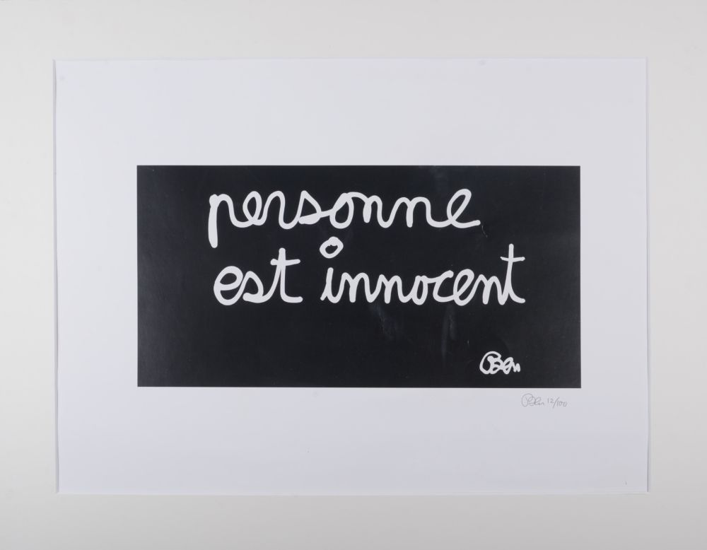 Lithograph Vautier - Personne est innocent