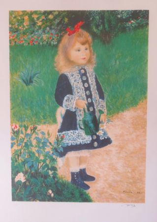 Lithograph Renoir - Petite fille au jardin