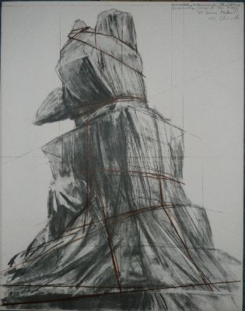 Lithograph Christo - PIAZZA DEL DUOMO MILAN