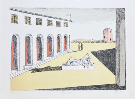 Lithograph De Chirico - Piazza D'Italia 