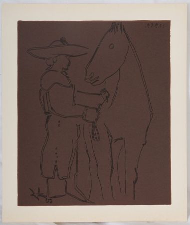 Linocut Picasso - Picador et cheval