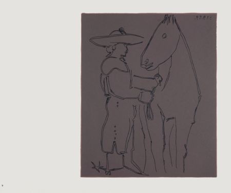 Linocut Picasso (After) - Picador et cheval, 1962