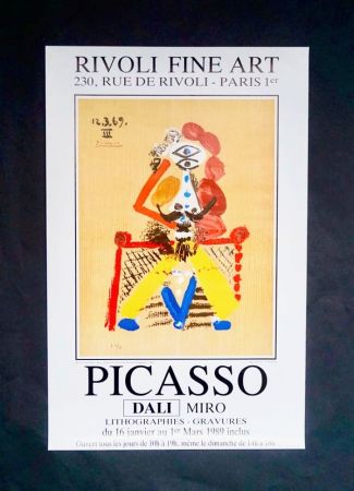 Lithograph Picasso - Picasso - Dali - Miro, Rare lithographic exhibition poster, 1989 