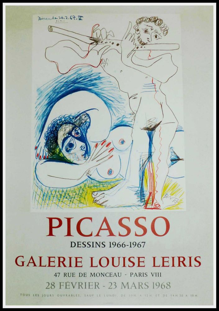 Poster Picasso - PICASSO, DESSINS 1966-1967 GALERIE LEIRIS 1968