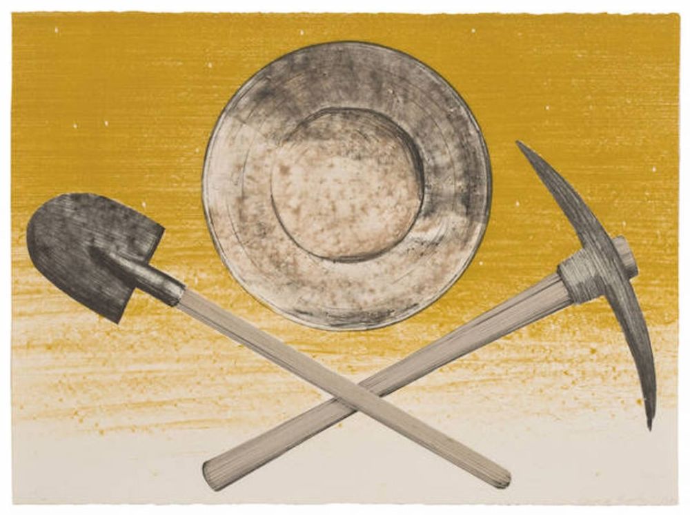 Lithograph Ruscha - Pick, Pan, Shovel