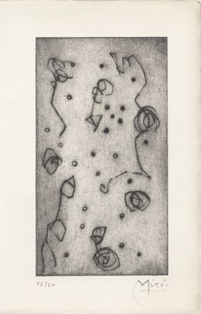 Illustrated Book Miró - Pierre André Benoit : CHEMIN FAISANT. Gravure sur celluloïd signée (José Corti, 1961)