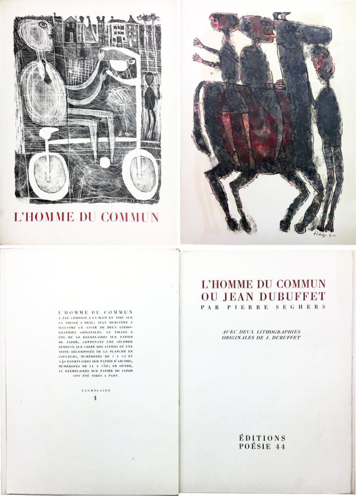 Illustrated Book Dubuffet - Pierre Seghers : L'HOMME DU COMMUN ou Jean Dubuffet (1944)