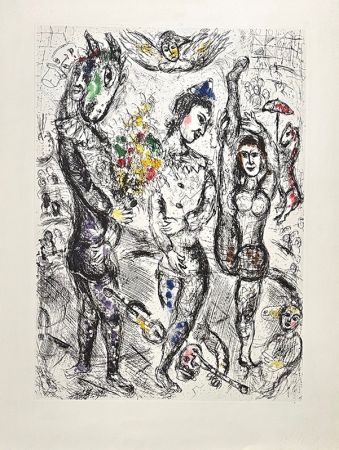 Etching Chagall - Pierrot