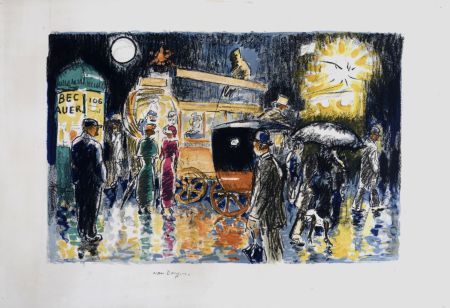 Lithograph Van Dongen - Pigalle, La nuit, c. 1950