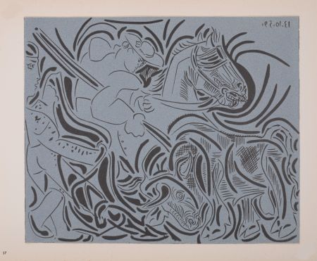 Linocut Picasso - Pique, 1962