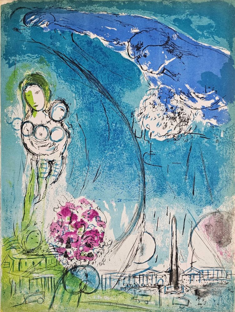 Lithograph Chagall - Place de la Concorde