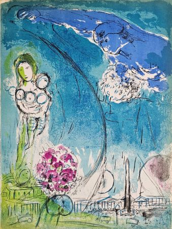 Lithograph Chagall - Place de la Concorde