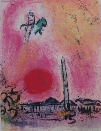 Lithograph Chagall - Place de la Concorde